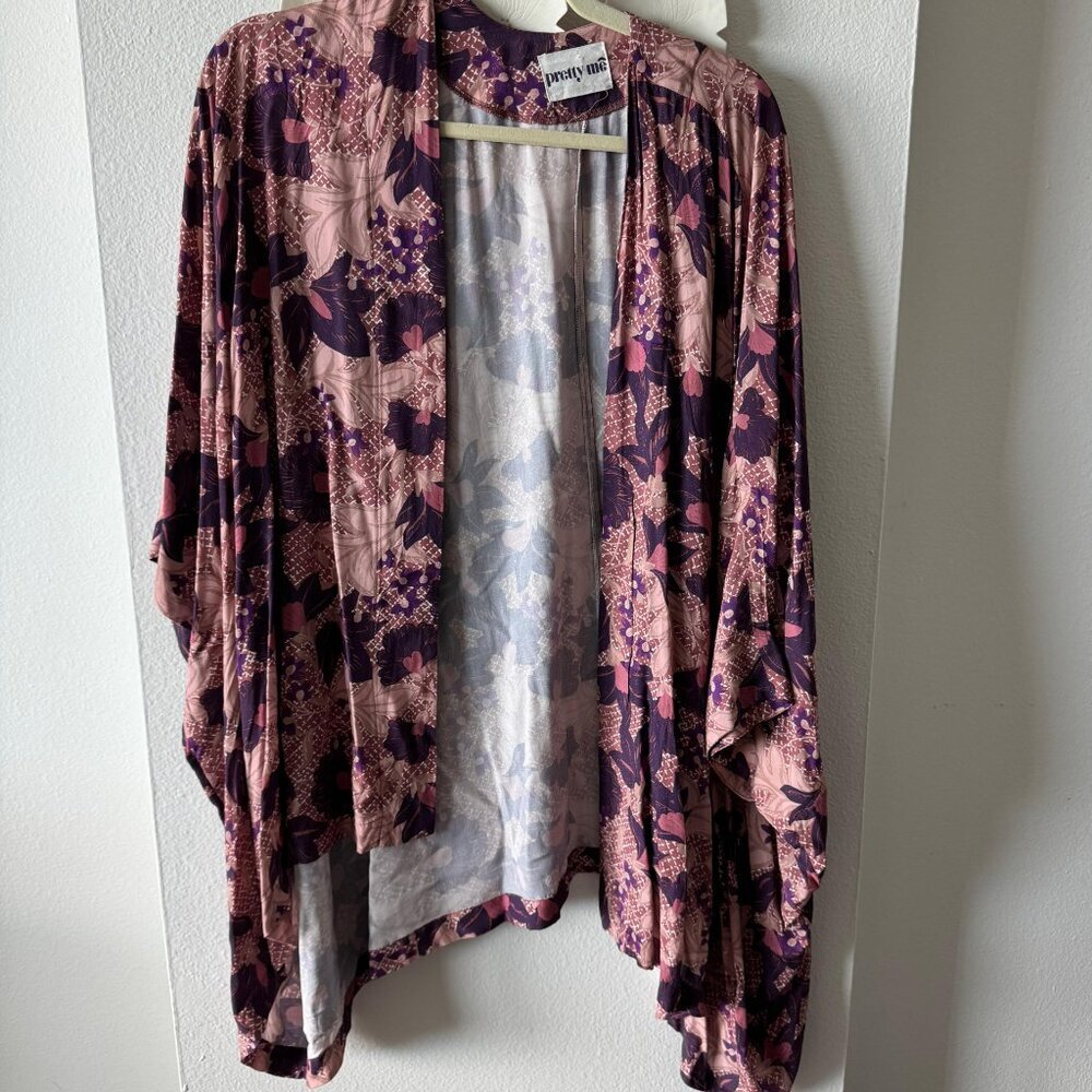 Greek Boutique Floral Kimono – One Size – Resort Boho Wrap